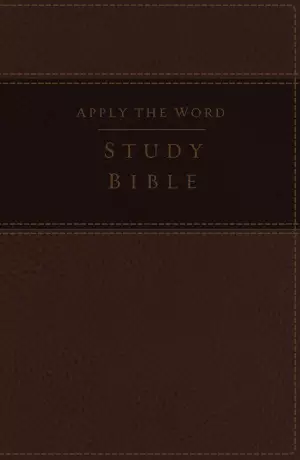 Nkjv, Apply the Word Study Bible, Large Print, Imitation Leather, Brown, Indexed, Red Letter Edition