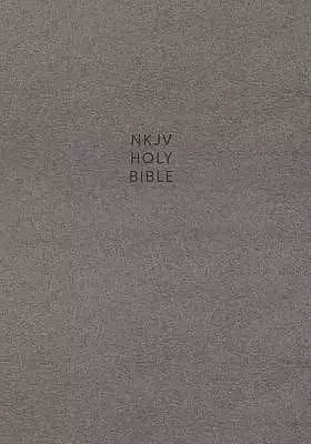 NKJV, Single-Column Reference Bible, Cloth Over Board, Gray, Comfort Print