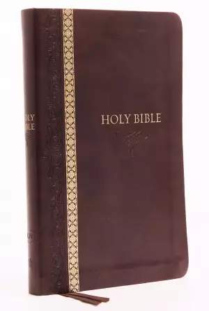 KJV, Thinline Bible, Standard Print, Leathersoft, Brown, Indexed, Red Letter Edition, Comfort Print