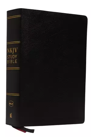 NKJV Study Bible, Premium Bonded Leather, Black, Red Letter Edition, Comfort Print