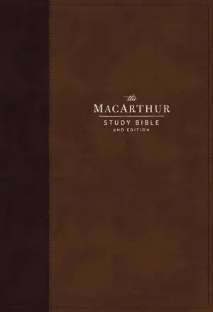 NKJV, MacArthur Study Bible, Brown Leathersoft, Comfort Print