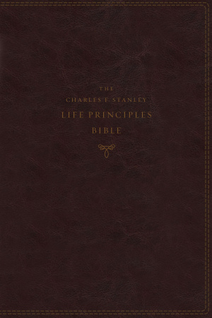 KJV, Charles F. Stanley Life Principles Bible, 2nd Edition, Leathersoft, Burgundy, Thumb Indexed, Comfort Print