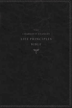 NIV, Charles F. Stanley Life Principles Bible, 2nd Edition, Leathersoft, Black, Comfort Print, Concordance