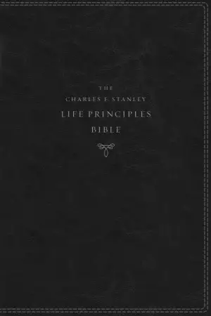 NIV, Charles F. Stanley Life Principles Bible, 2nd Edition, Leathersoft, Black, Comfort Print, Concordance