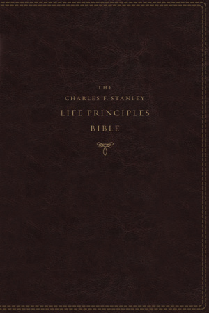 NASB, Charles F. Stanley Life Principles Bible, 2nd Edition, Leathersoft, Burgundy, Comfort Print