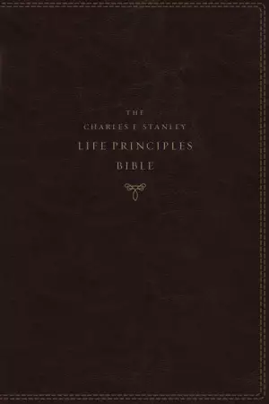 NASB, Charles F. Stanley Life Principles Bible, 2nd Edition, Leathersoft, Burgundy, Comfort Print