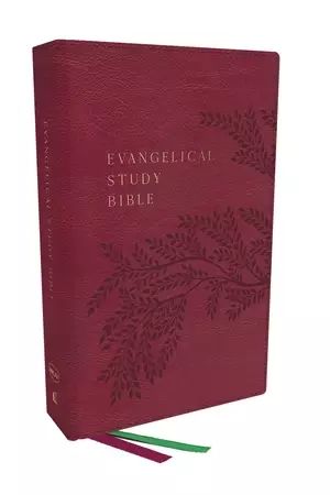 Evangelical Study Bible: Christ-centered. Faith-building. Mission-focused. (NKJV, Pink Leathersoft, Red Letter, Thumb Indexed, Large Comfort Print)