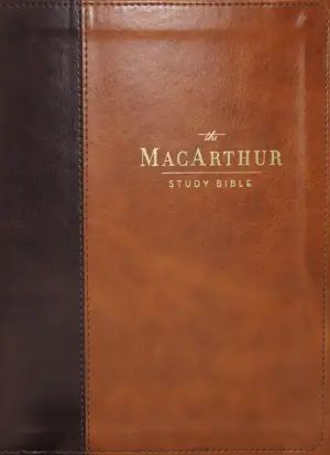 NASB, MacArthur Study Bible, Brown Leathersoft, Thumb Indexed, 1995 Text, Comfort Print