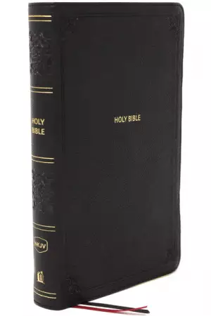 NKJV, End-of-Verse Reference Bible, Personal Size Large Print, Leathersoft, Black, Thumb Indexed, Red Letter, Comfort Print