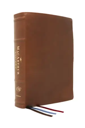 ESV, MacArthur Study Bible, Brown Premium Goatskin Leather, Premier Collection