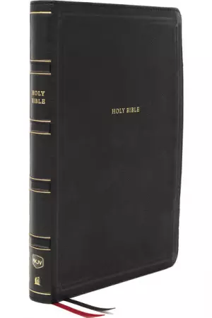 NKJV, Deluxe Thinline Reference Bible, Leathersoft, Black, Thumb Indexed, Red Letter, Comfort Print