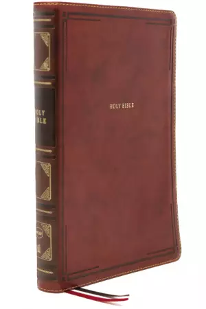 NKJV Holy Bible, Super Giant Print Reference Bible, Brown Leathersoft, 43,000 Cross references, Red Letter, Comfort Print: New King James Version