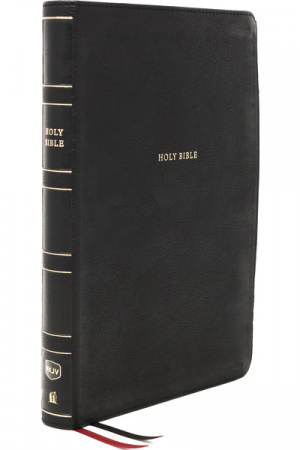 NKJV Holy Bible, Giant Print Center-Column Reference Bible, Black Leathersoft, 72,000+ Cross References, Red Letter, Comfort Print: New King James Version