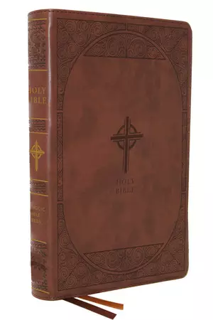 NABRE, New American Bible, Revised Edition, Catholic Bible, Large Print Edition, Leathersoft, Brown, Thumb Indexed, Comfort Print