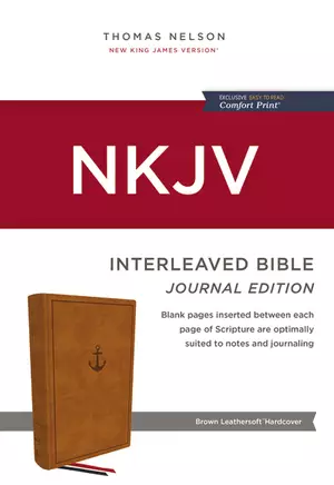 NKJV, Interleaved Bible, Journal Edition, Leathersoft over Board, Brown, Red Letter, Comfort Print