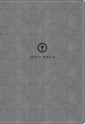 RVR60, Santa Biblia, Serie 50, Letra grande, Tamaño manual, Tapa dura/tela, Gris, Comfort Print