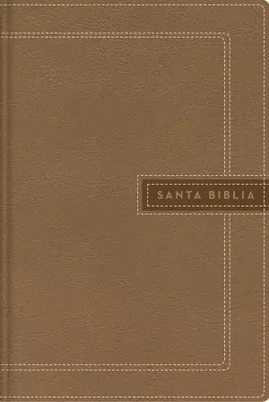 NBLA Santa Biblia Ultrafina, Letra Gigante, Leathersoft, Beige, Edición Letra Roja