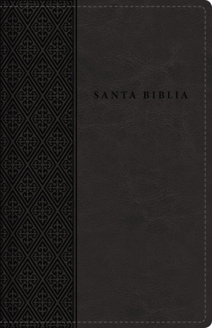 RVR60 Santa Biblia, Letra Grande, Tamaño Compacto, Leathersoft, Negro, Edición Letra Roja con Cierre