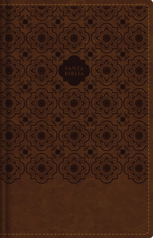 RVR60, Santa Biblia, Letra Grande, Tamaño Compacto, Leathersoft, Café, Palabras de Jesús en Rojo, con Cierre, Comfort Print