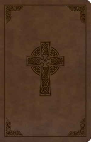 KJV Large Print Personal Size Reference Bible, Brown Celtic Cross LeatherTouch, Indexed