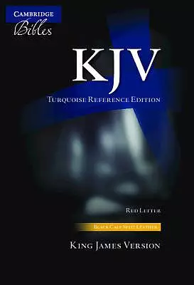 KJV Turquoise Reference Bible, Calf Split Leather, KJ674:xr