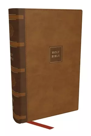 NKJV Compact Paragraph-Style Bible w/ 43,000 Cross References, Brown Leathersoft, Red Letter, Comfort Print: Holy Bible, New King James Version