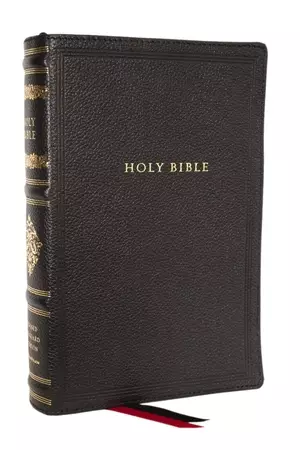 RSV Personal Size Bible with Cross References, Black Genuine Leather, Thumb Indexed, (Sovereign Collection)
