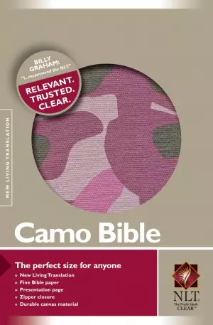 NLT Compact Camouflage Bible: Pink, Canvas