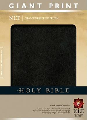 NLT Holy Bible Giant Print Indexed Black Bonded Leather