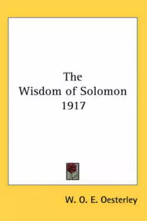 Wisdom Of Solomon 1917