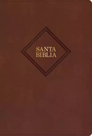 RVR 1960 Biblia letra grande tamaño manual, café, piel fabricada con índice (edición 2023)