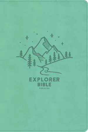CSB Explorer Bible for Kids, Light Teal Mountains LeatherTouch, Indexed