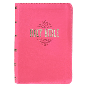 KJV Compact Large Print Lux-Leather Pink