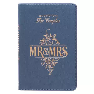 Mr. & Mrs. 366 Devotions for Couples Blue Faux Leather Devotional