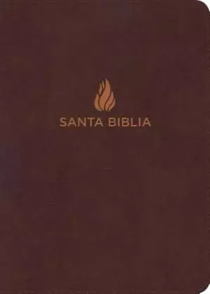 NVI Biblia Letra Gigante, marrón piel fabricada con índice