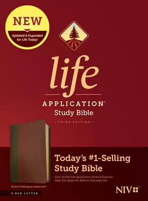 NIV Life Application Study Bible, Third Edition (LeatherLike, Brown/Mahogany, Red Letter)