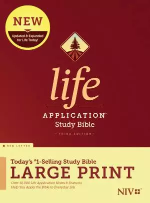 NIV Life Application Study Bible, Large Print, Third Edition, Red Letter, Hardcover, Presentation Page, Maps, Book Introductions, Concordance
