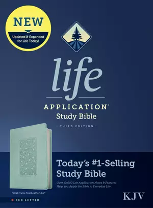 KJV Life Application Study Bible, Third Edition (LeatherLike, Floral Frame Teal, Red Letter)