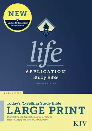 KJV Life Application Study Bible, Navy, Hardback, Third Edition, Large Print, Red Letter, Study Notes, Bible People Profiles, Book Introductions, Maps, Charts, Concordance, Christian Worker's Resource