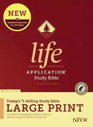 NIV Life Application Study Bible, Third Edition, Large Print (Hardcover, Indexed, Red Letter)