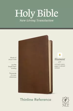 NLT Thinline Reference Bible, Filament-Enabled Edition (LeatherLike, Rustic Brown, Red Letter)