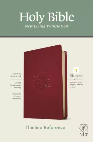 NLT Thinline Reference Bible, Filament-Enabled Edition (LeatherLike, Aurora Cranberry, Red Letter)