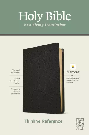 NLT Thinline Reference Bible, Filament-Enabled Edition (Genuine Leather, Black, Red Letter)