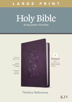 KJV Large Print Thinline Reference Bible, Filament-Enabled Edition (LeatherLike, Floral Frame Purple, Red Letter)