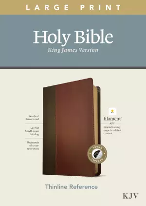 KJV Large Print Thinline Reference Bible, Filament-Enabled Edition (LeatherLike, Brown/Mahogany, Indexed, Red Letter)