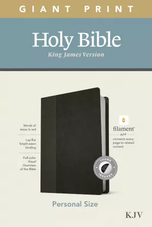 KJV Personal Size Giant Print Bible, Filament-Enabled Edition (LeatherLike, Black/Onyx, Indexed, Red Letter)
