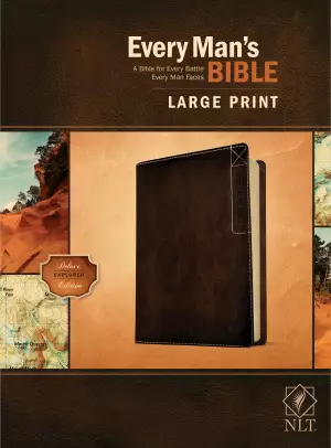 NLT Every Man's Bible, Brown, Imitation Leather, Large Print, Study Notes, Articles, Book Introductions, Biblical People Profiles, Advice from Christian Leaders
