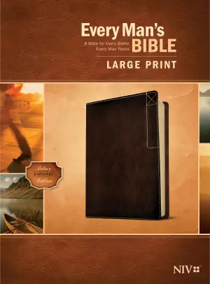 NIV Every Man's Bible, Brown, Imitation Leather, Large Print, Study Notes, Articles, Book Introductions, Biblical People Profiles, Advice from Christian Leaders