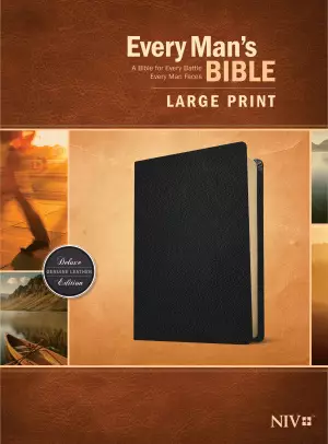 NIV Every Man's Bible, Black, Genuine Leather, Large Print, Study Notes, Articles, Book Introductions, Biblical People Profiles, Advice from Christian Leaders