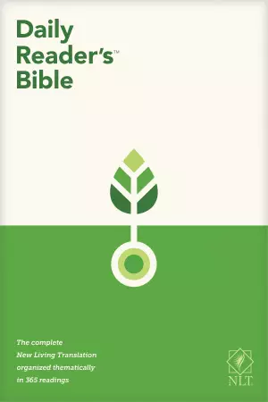 NLT Daily Reader's Bible, Green and White, Hardcover, Red Letter
